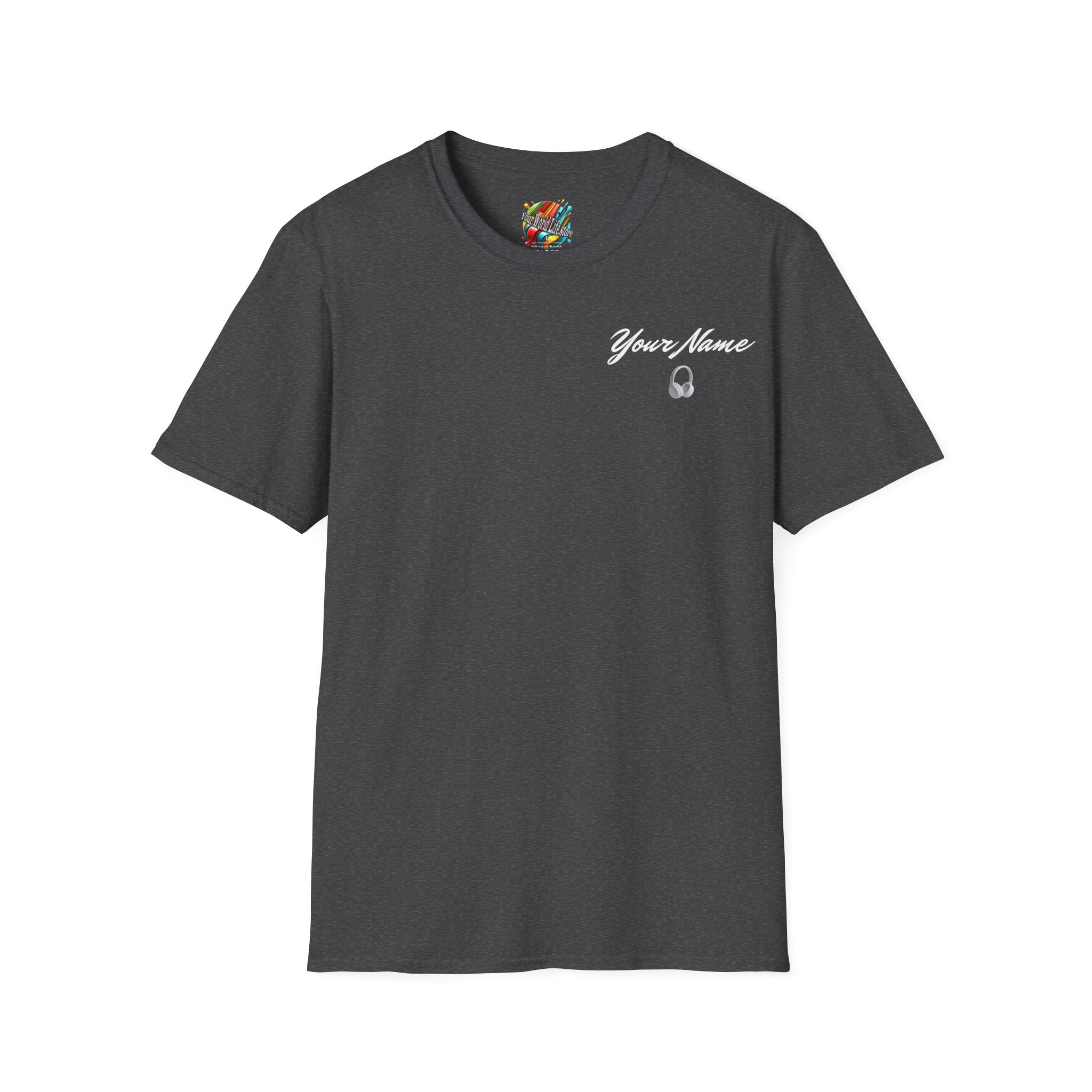 "DJ VAMP" 🎧Personalized Logo Tee – Bold, Loud, and Made to Move - QR